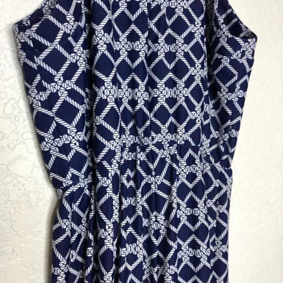 Jude Connally blue white nautical rope sleeveless wide leg jumpsuit size Small - Picture 11 of 15